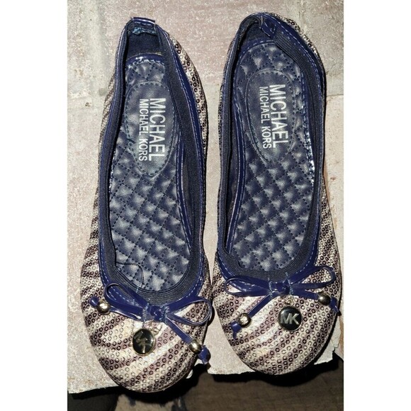 2 for $20  Michael Kors Kids Kory Flats Sequin Zebra Size 3 - Picture 3 of 7